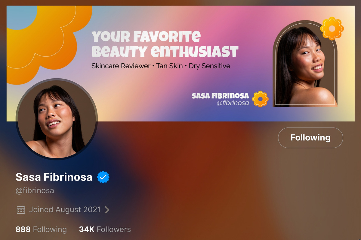 Beauty Enthusiast X Twitter Banner, a Social Media Template by FIBRINOSÄ (Photo 2 of 4)