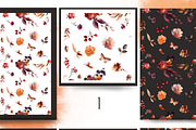 Watercolor autumn flowers bundle art, a Decorative Illustration by Edith’s World (Thumbnail 8 of 9)