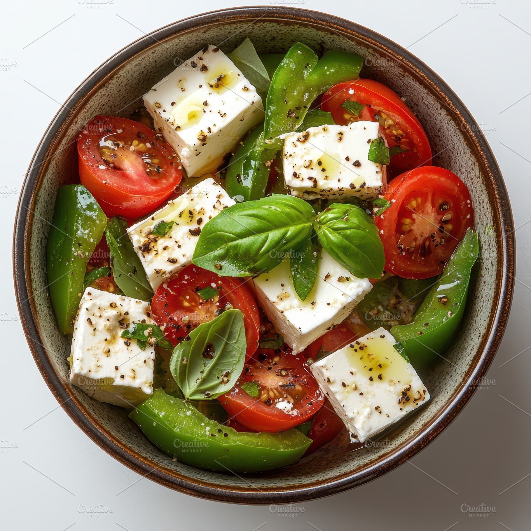 Fresh Feta Tomato and Pepper Salad i, a Food & Drink Photo by Pixeness Studio