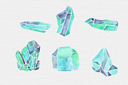 Watercolor Crystal Clipart, an Illustration by TigerlilyDesignCo (Thumbnail 2 of 5)