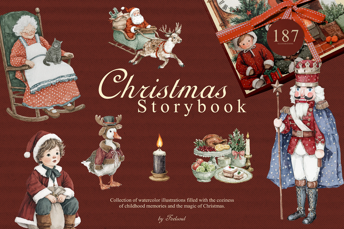 Christmas Storybook Illustrations, a Decorative Illustration by Feelsoul (Photo 1 of 11)