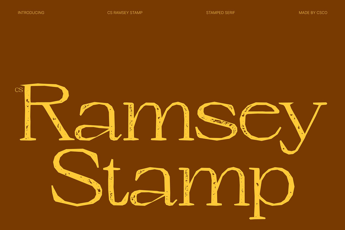 CS Ramsey Stamp, a Serif Font by Craft Supply Co. (Photo 1 of 8)