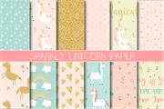 Sparkly unicorn paper, a Pattern Graphic by Poppymoondesign (Thumbnail 1 of 2)