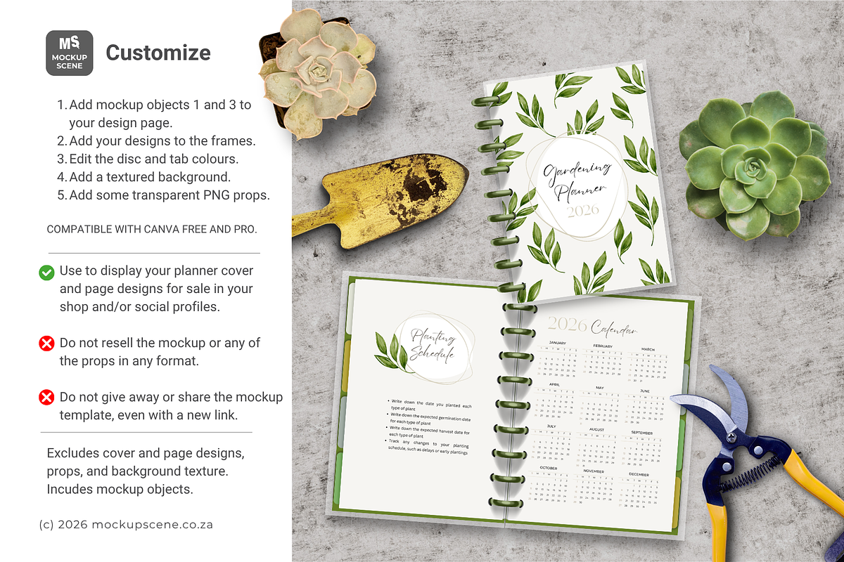 A5 Disc Bound Planner Canva Mockup, a Books & Magazine Mockup by Mockup Scene (Photo 6 of 10)