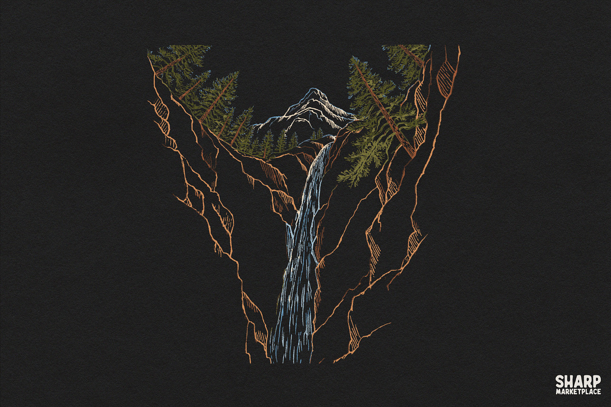 Majestic Mountain Waterfall And, an Object Graphic by SharpMarketplace (Photo 1 of 4)