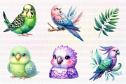 Parrots watercolor clipart,, an Illustration by CreationArt (Thumbnail 5 of 5)