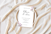 Floral Minimal Wedding Invite Card, an Invitation Template by TheSimplySereneShop (Thumbnail 4 of 6)