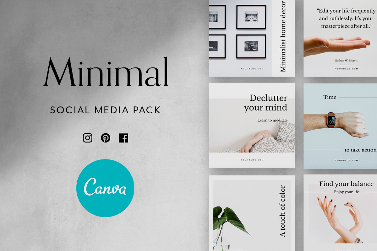 CANVA Minimal Social Media Pack, a Social Media Template by Eternel Design Studio (Photo 1 of 5)