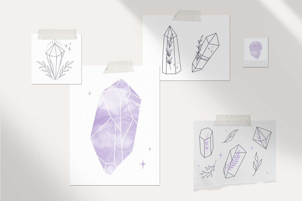 Crystals Stamp Brushes for Procreate, a Brush Add-On by NinaFedorova (Photo 3 of 6)