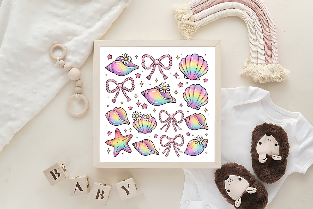 Cute Coquette Seashell Summer PNG, an Illustration by CraftArtStudio (Photo 4 of 4)