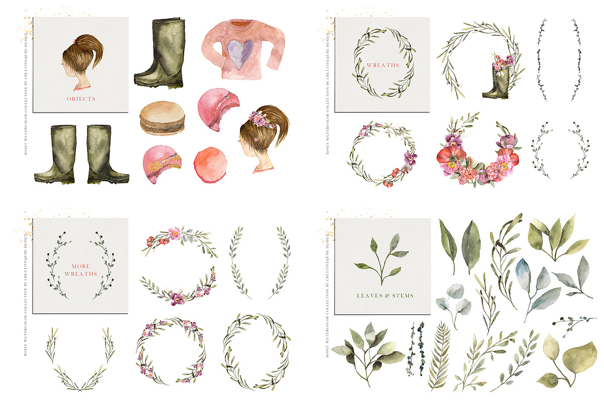 The Amazing Watercolor Bundle, an Object Illustration by Creativeqube Design (Photo 74 of 75)
