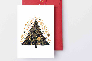 Whimsical Black And Gold Christmas