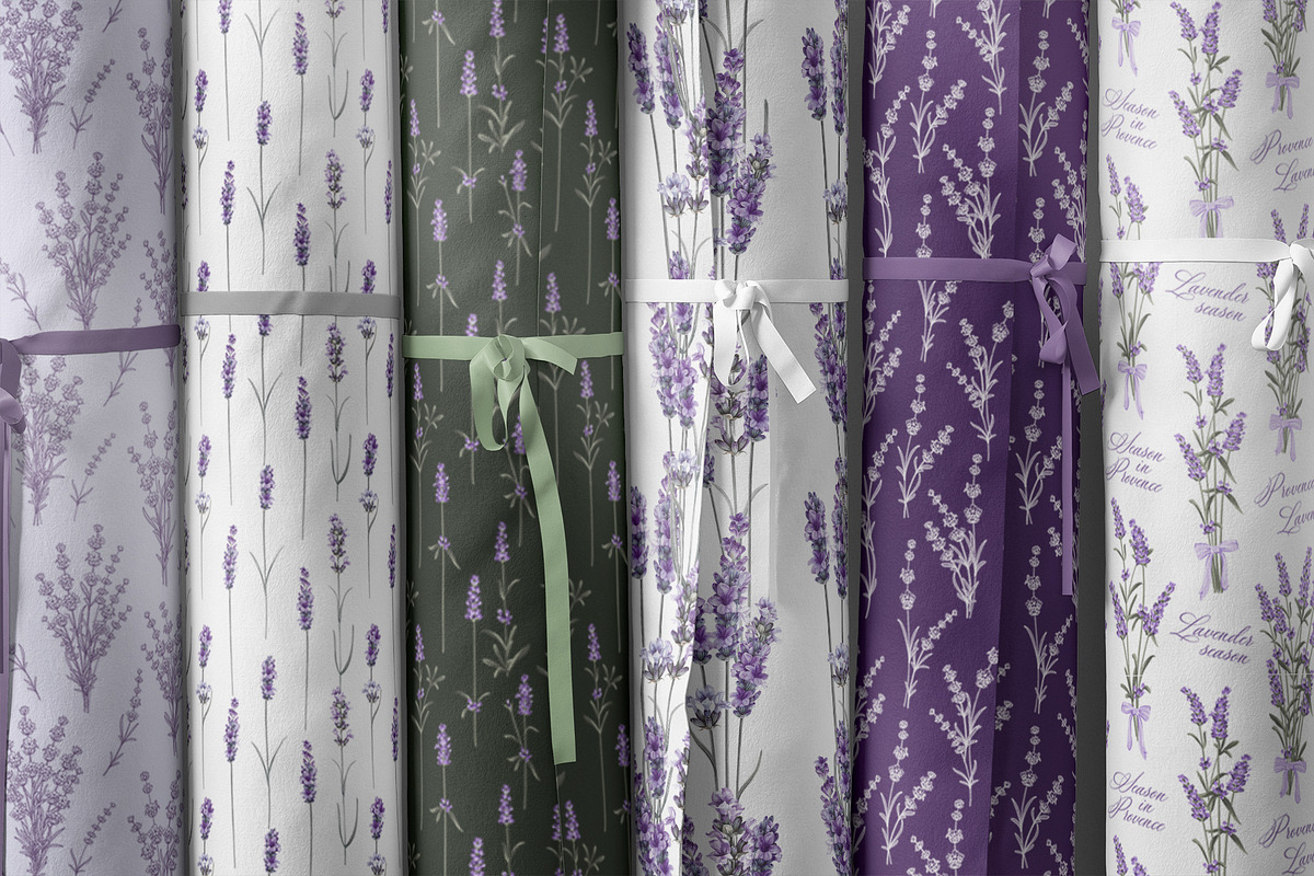 Lavender pattern.Watercolor, lineart, a Pattern Graphic by Kotkoa (Photo 8 of 8)
