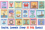 Coastal Summer Stamp Clipart Bundle, an Illustration by Dream Creation (Thumbnail 1 of 8)