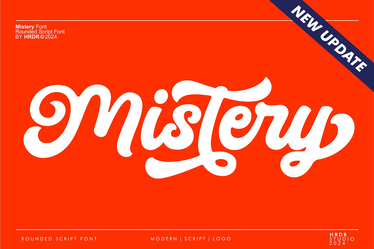Mistery - Rounded Script Font, a Script Font by HRDR (Photo 1 of 11)