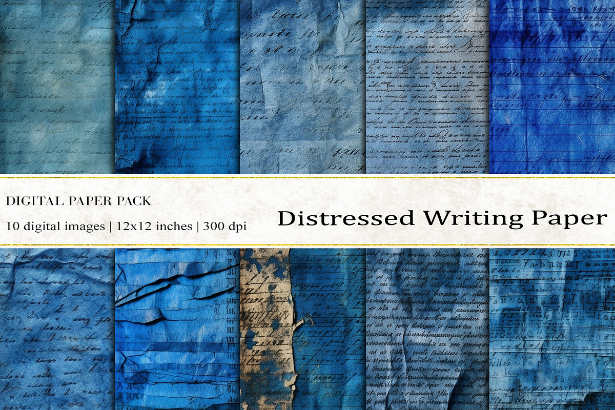 Distressed Writing Digital Papers, a Background Graphic by BonaDesigns (Photo 1 of 4)