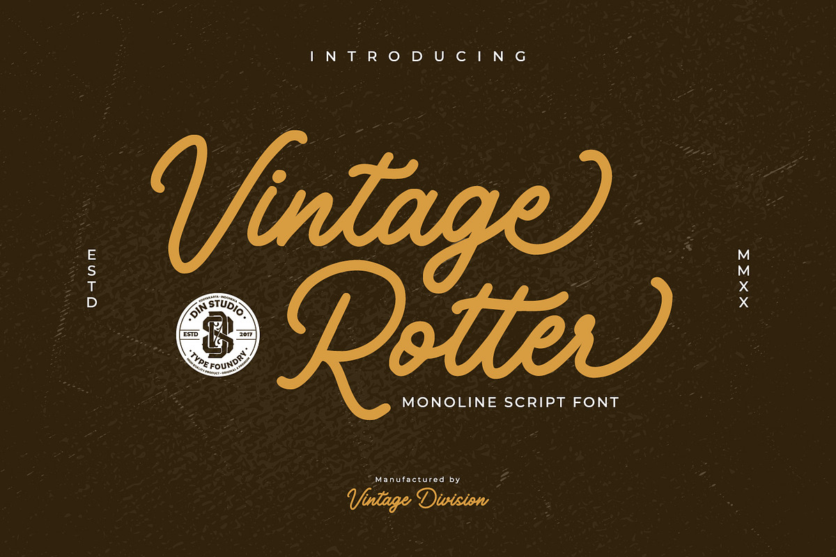 Vintage Rotter, a Script Font by Vintage Division (Photo 1 of 10)