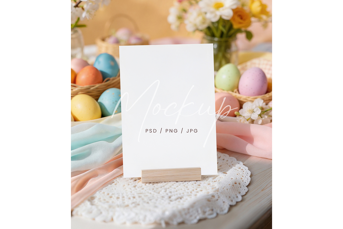 Easter Table Sign Mockup, a Product Mockup by TatiMockup