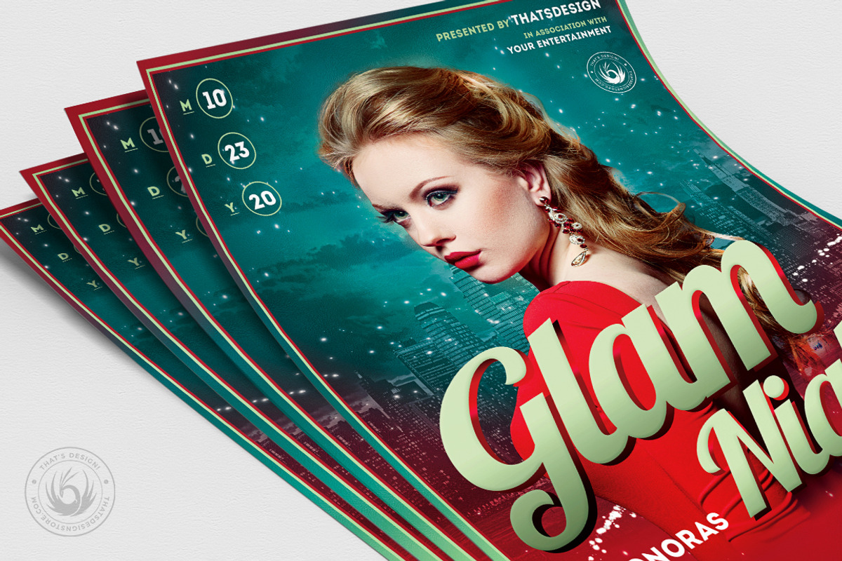 Glam Night Flyer Template, a Flyer Template by ThatsDesignArt (Photo 5 of 7)