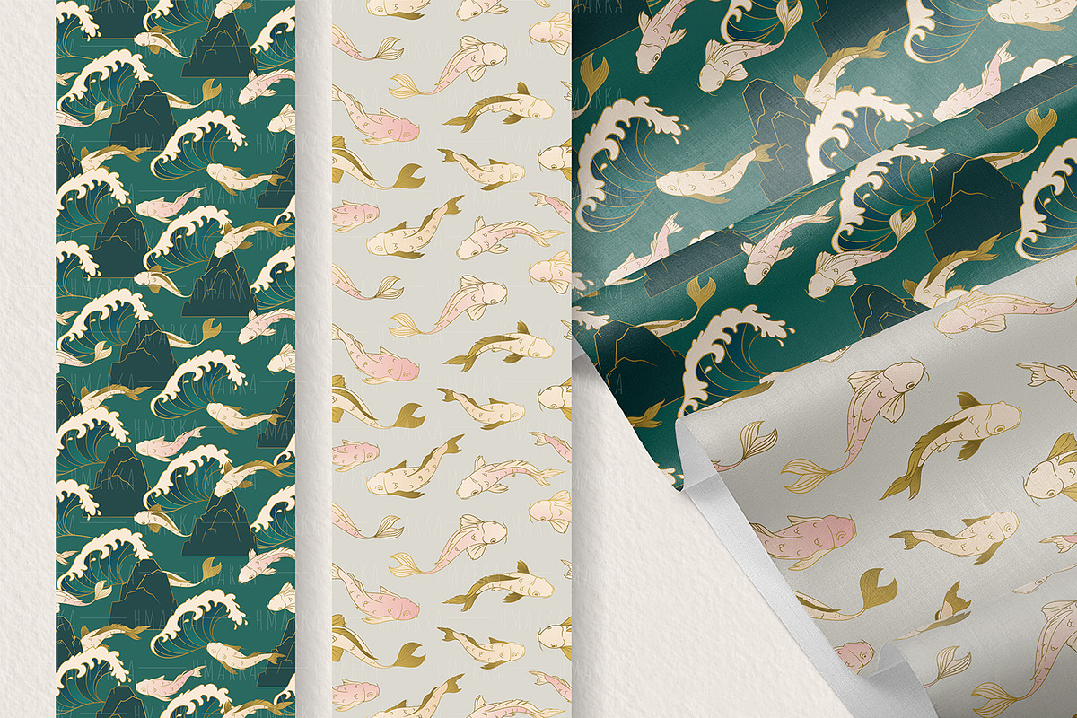 Asian Traditions. Koi carps, a Pattern Graphic by HmarkaShop (Photo 2 of 3)
