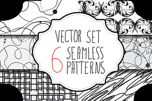 Monochrome seamless patterns set, a Pattern Graphic by mcherevan