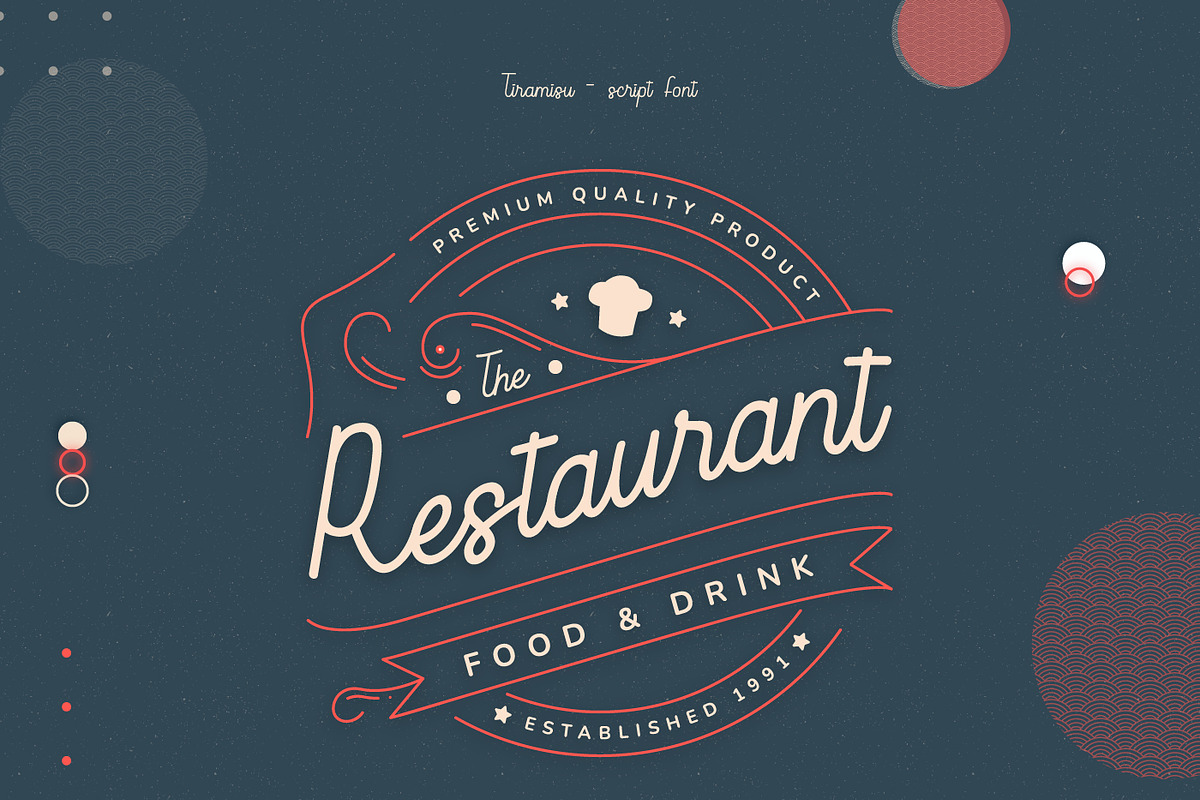 Tiramisu Retro Script Font, a Script Font by infernostudio3 (Photo 7 of 11)