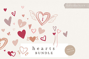 HEART / hand drawn png & vector