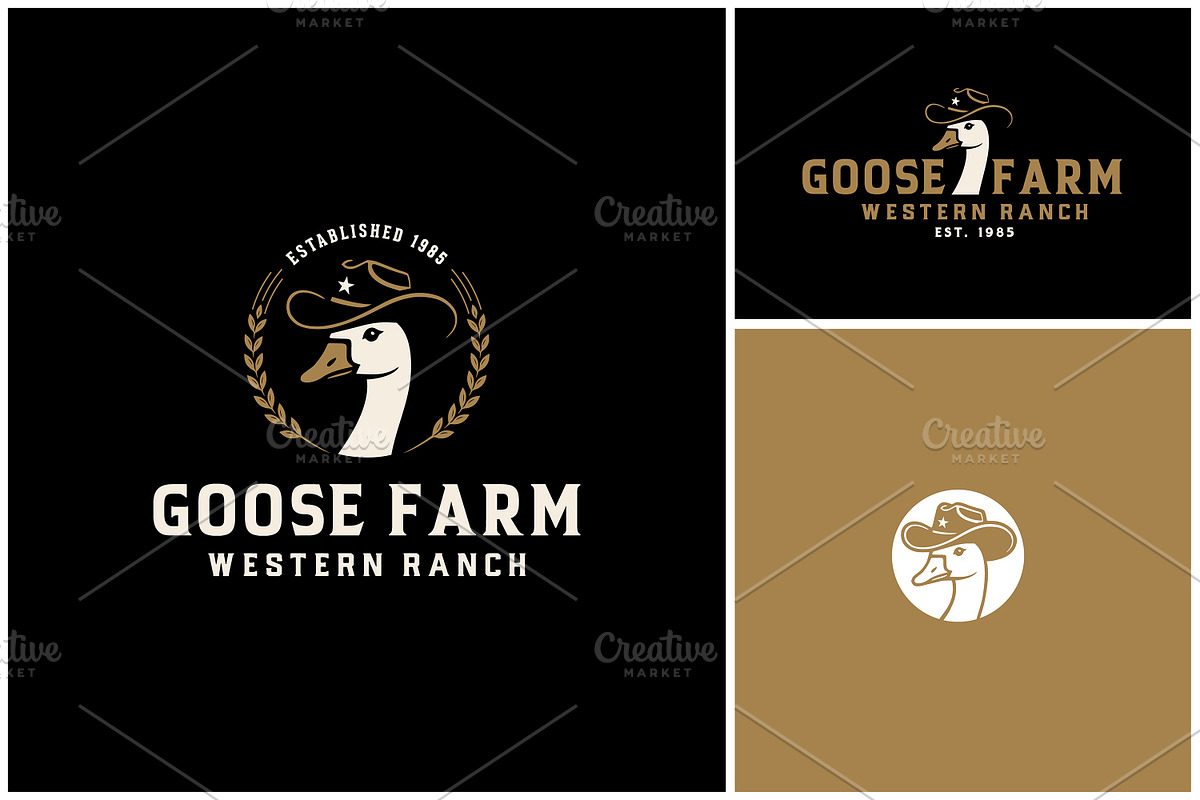 Goose Cowboy Hat Western Farm Logo, a Branding & Logo Template by Enola99d