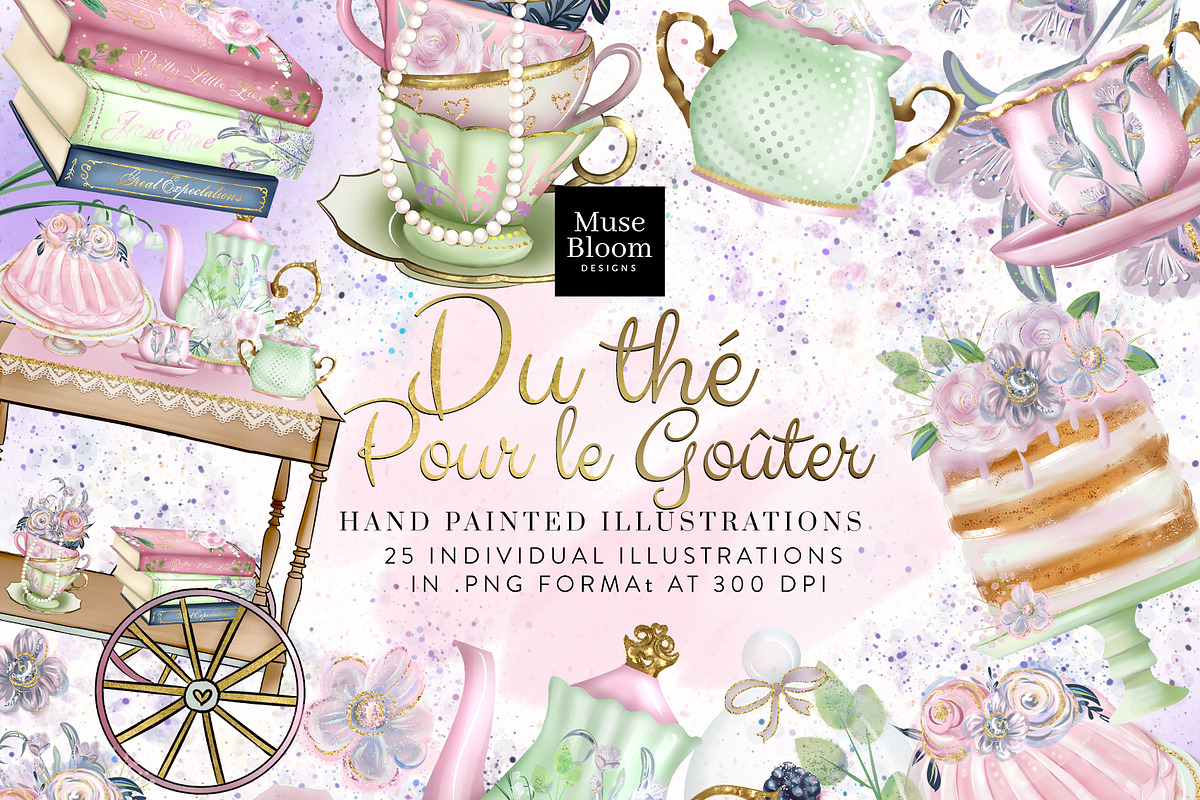 English Tea Time Party Illustrations, a Food Illustration by MuseBloomDesigns (Photo 1 of 2)