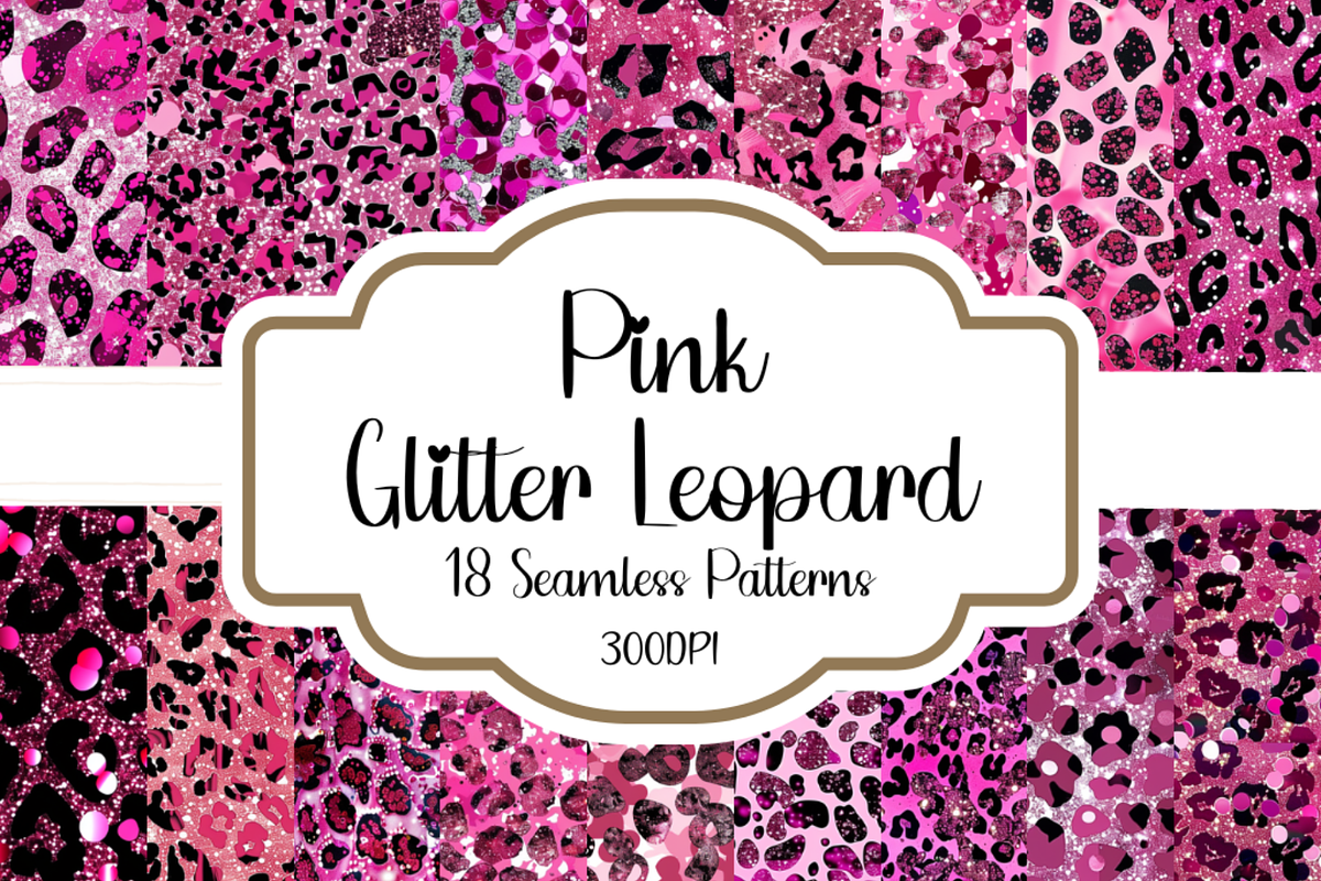 Pink Glitter Leopard Spots Patterns, a Pattern Graphic by PrintablesByFranklyn (Photo 1 of 4)
