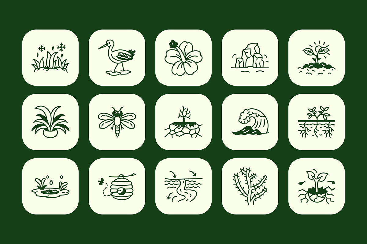 Nature Doodle Icon Set, an Outline Icon by Vectors Market (Photo 5 of 8)