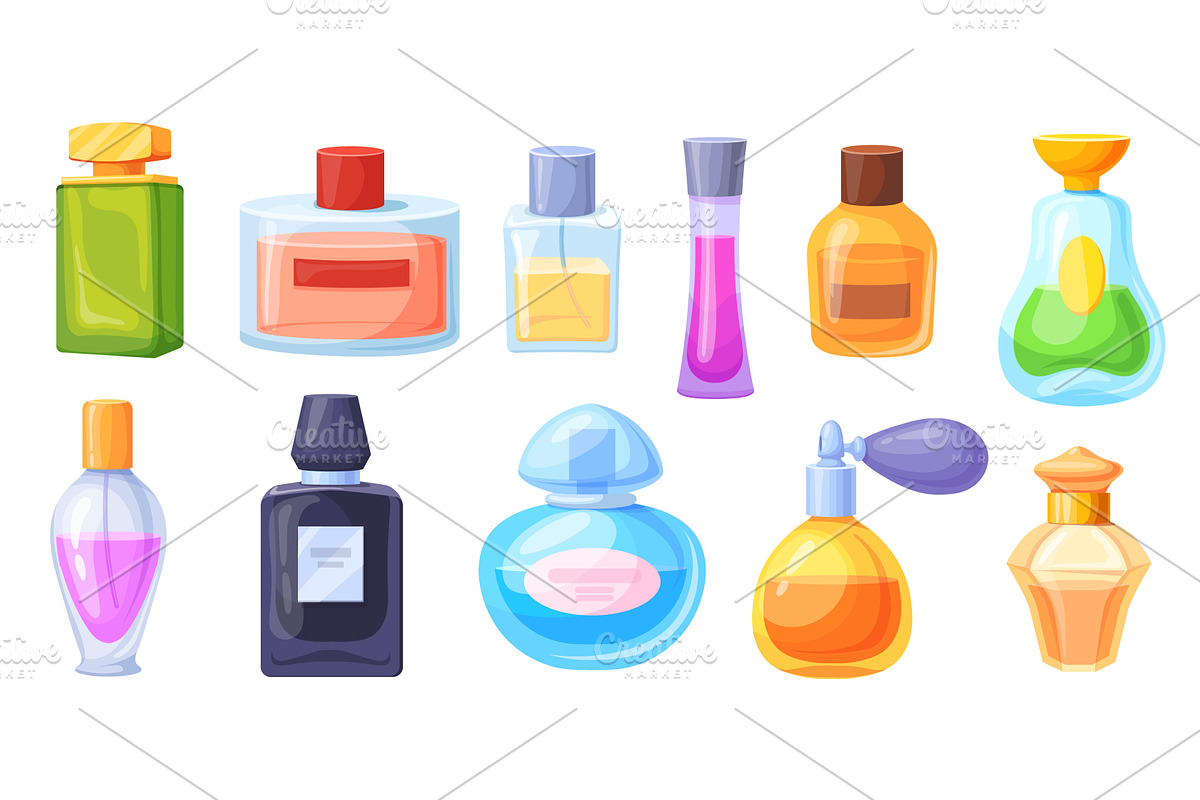 Cartoon perfume bottles. Fragrance, an Object Illustration by Stock-Smart-Start