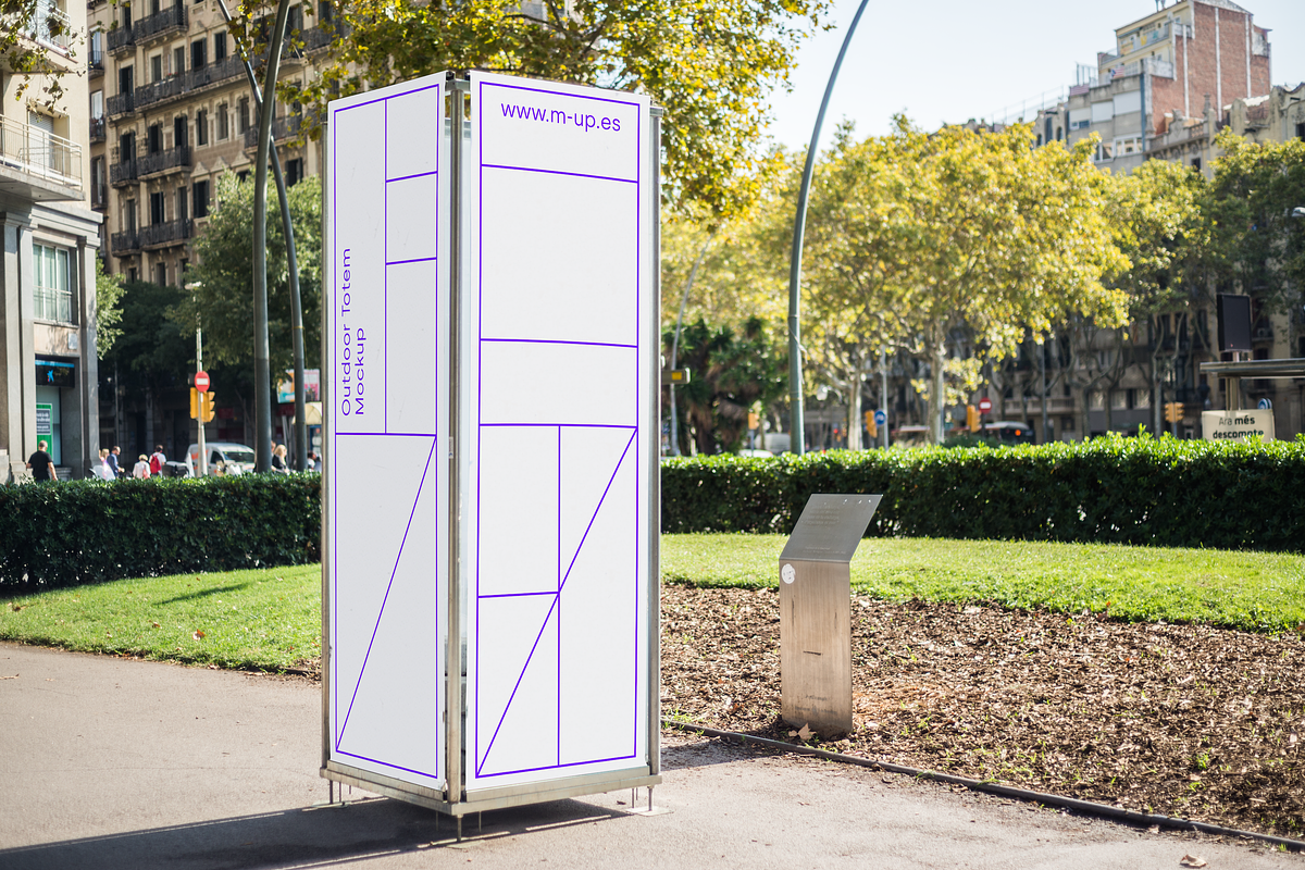 Barcelona Outdoor Totem Mockup, an Advertising Mockup by M-up (Photo 1 of 3)