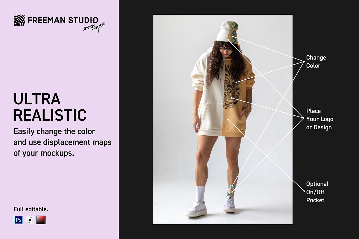 Hoodie Mock-Up Set, a Hoody Mockup by Freeman Studio (Photo 4 of 14)