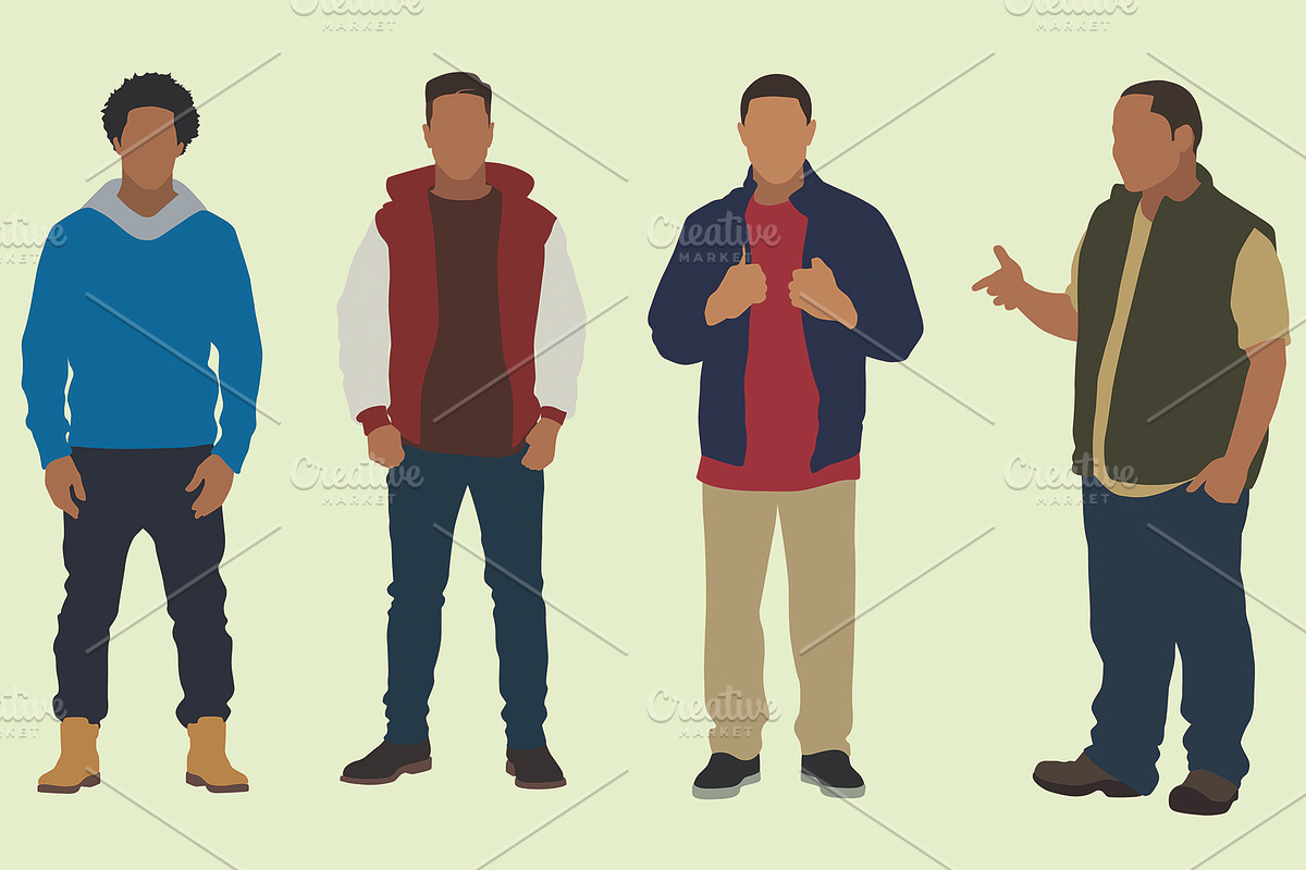 Black Teen Boys in Coats, an Education Illustration by Ellegant Media