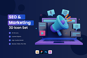 3D SEO & Marketing Icon, a 3D by Flat Icons (Thumbnail 1 of 8)