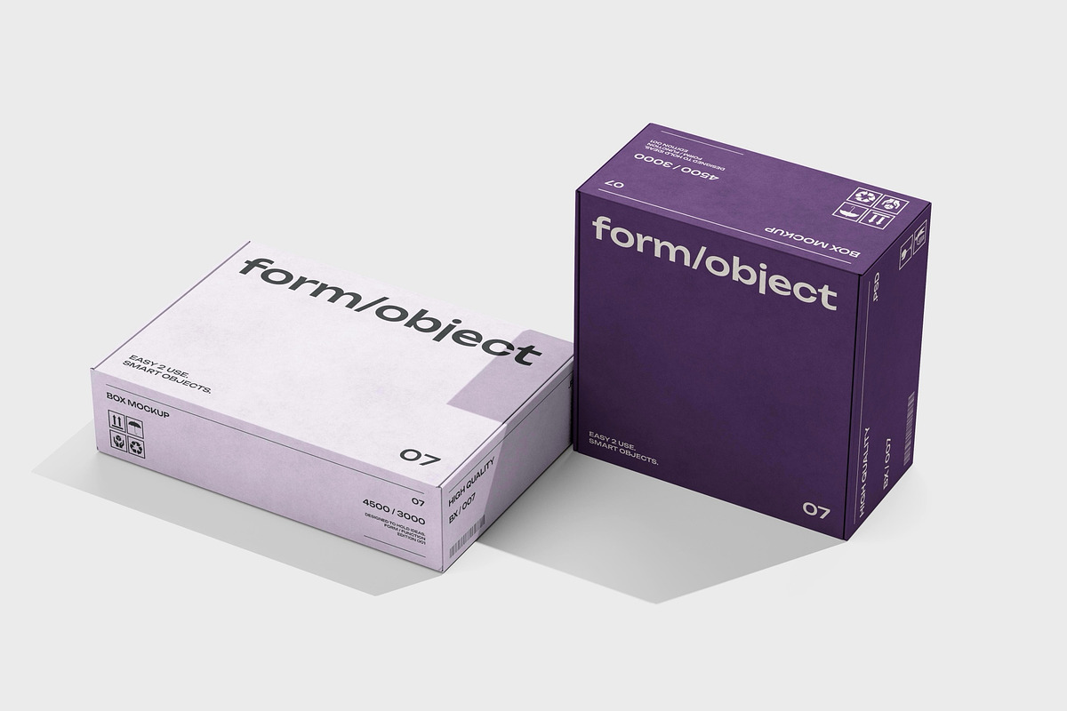 Two Cardboard Boxes Mockup, a Packaging Mockup by Design Squad