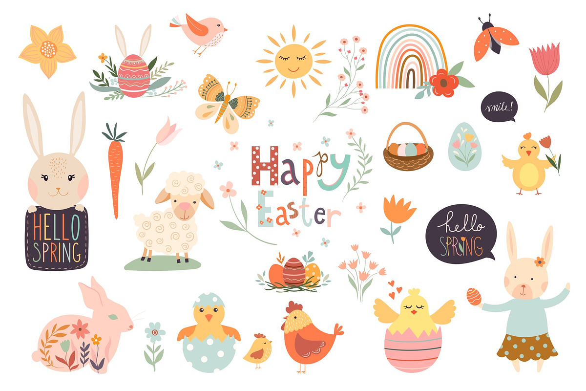Happy Easter elements collection, a Graphic by Letto studio (Photo 2 of 10)
