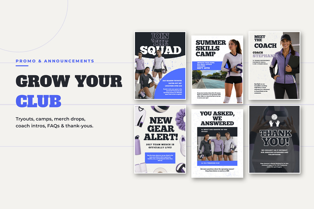 Volleyball Instagram Social Media, a Marketing Template by Daring Digies (Photo 8 of 10)