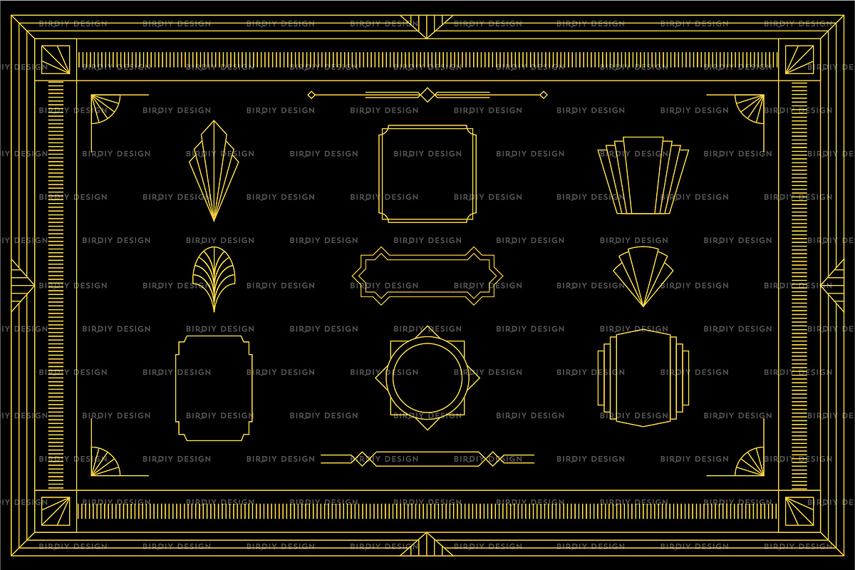 Art Deco Graphics & Patterns set, an Object Graphic by BirDIY Design (Photo 2 of 10)