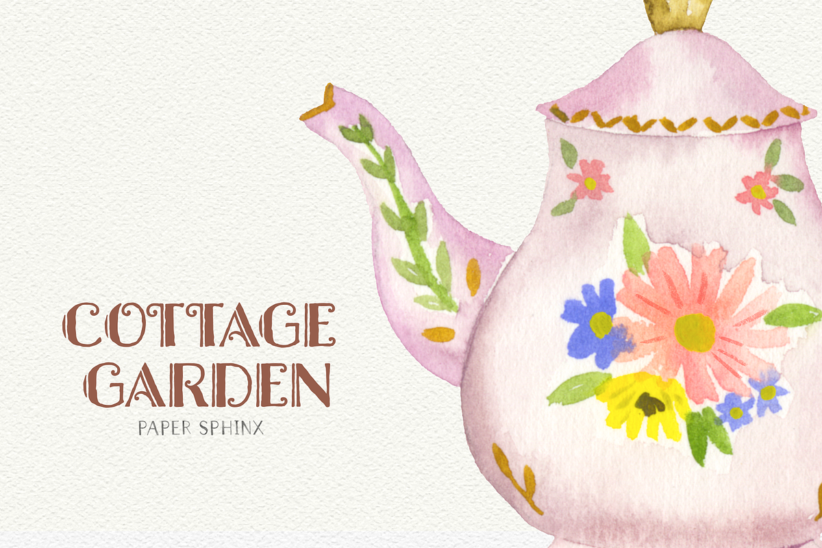 Watercolor Cottage Chic Clipart, an Animal Illustration by PaperSphinx (Photo 3 of 3)