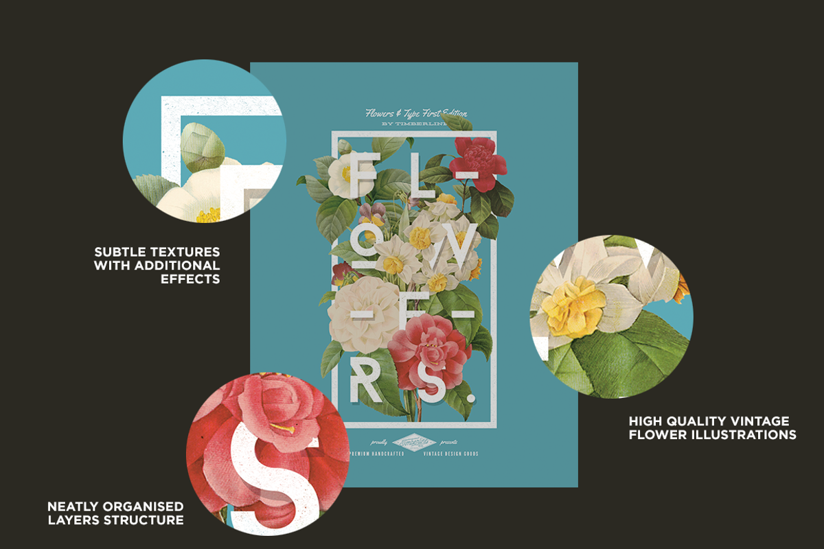 Flowers And Type, a Layer Style Add-On by Timberline Co (Photo 6 of 8)