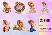 Light Up Christmas Girls Cliparts, a Seasonal Illustration by Ink Gallery (Thumbnail 4 of 13)