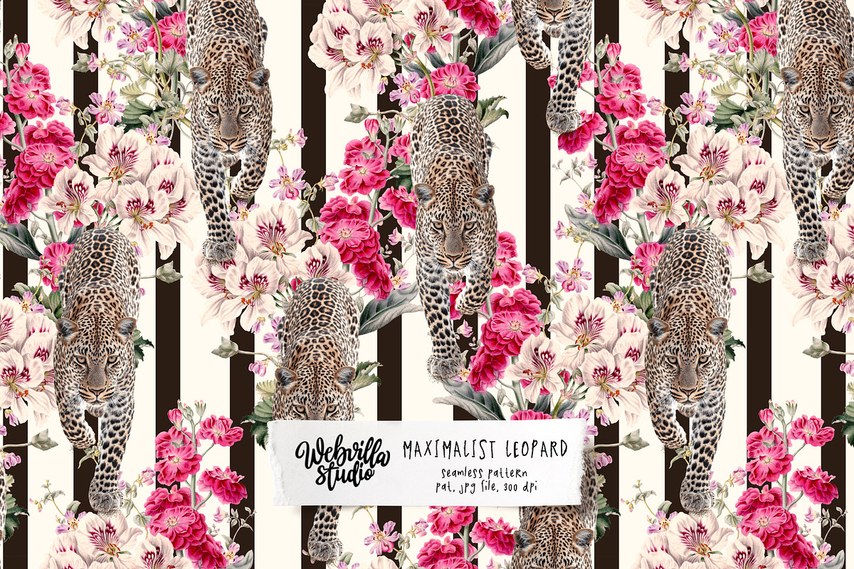 Maximalist Leopard Wallpaper, a Wallpaper Graphic by Bloomart Studio (Photo 1 of 6)