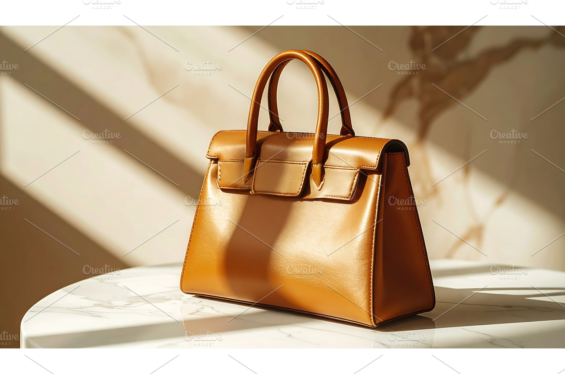 Elegant brown leather handbag on a, a Beauty & Fashion Photo by Igor Tichonow