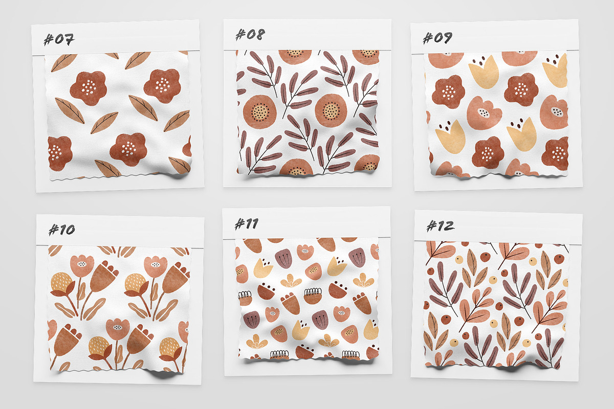 Ethno Flowers Seamless Patterns, a Pattern Graphic by Kotulska (Photo 3 of 12)