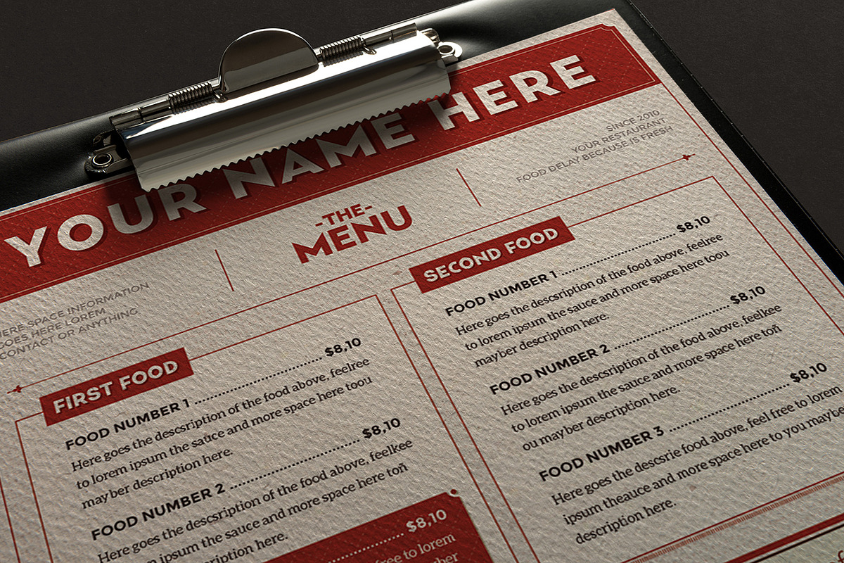 Classy Food Menu 2, a Brochure Template by Luuqas Design (Photo 1 of 6)