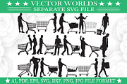Man With Shopping Cart Svg, an Object Graphic by VectorWorlds (Thumbnail 1 of 3)