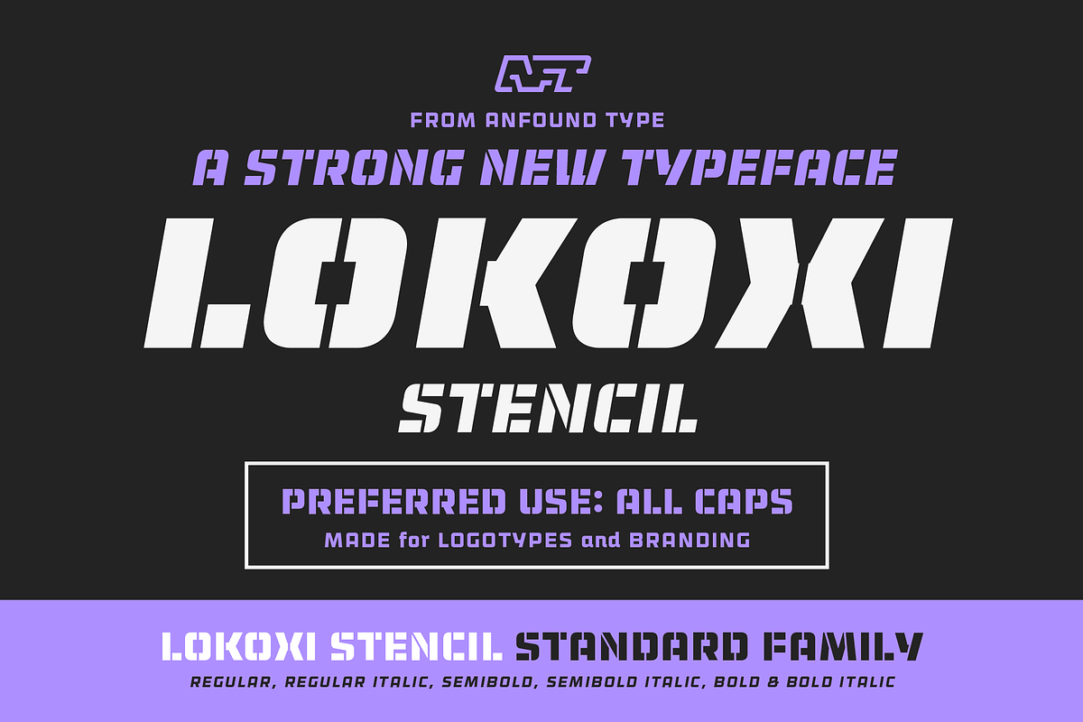 Lokoxi Stencil - Standard Family, a Sans Serif Font by Anfound Type (Photo 1 of 14)