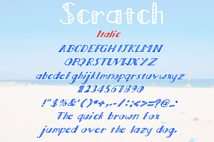 Scratch -Regular, Block, Italic Font